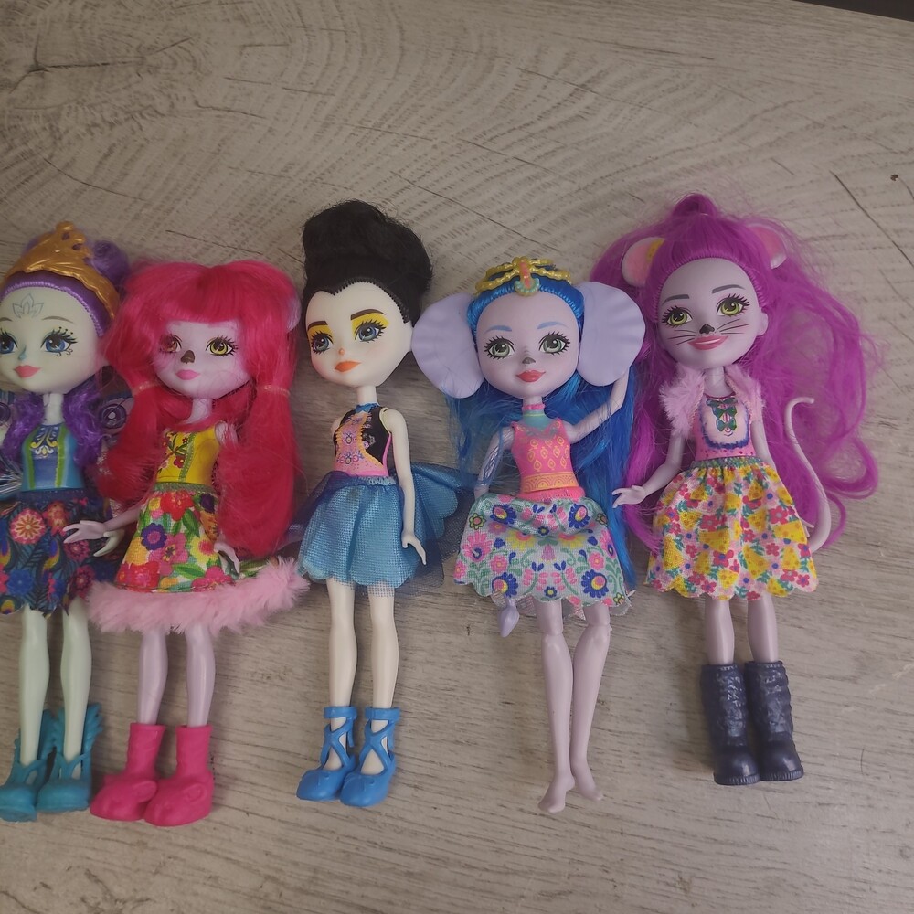 Mattel Enchantimals 6" Doll Lot of 5 - Patter Peacock Bree Bunny Sage Skunk +